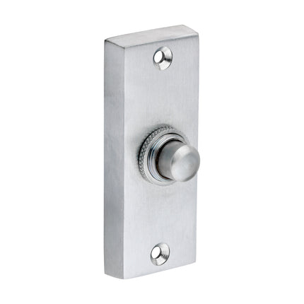 Timco Traditional Door Bell Push, Satin Chrome Lime