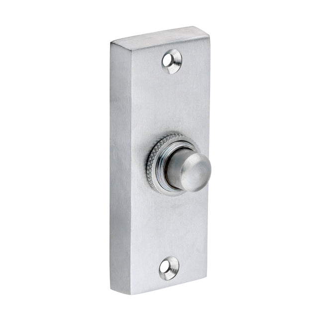 Timco Traditional Door Bell Push, Satin Chrome Lime