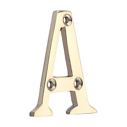 Timco Door Letter A, Polished Brass Lime