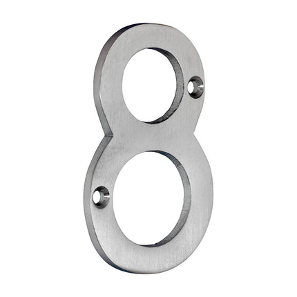 Timco Door Numeral 8, Satin Chrome Lime