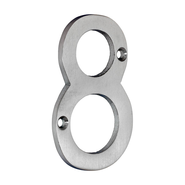 Timco Door Numeral 8, Satin Chrome Lime