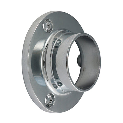 End Socket - For Round Tube - Polished Chrome