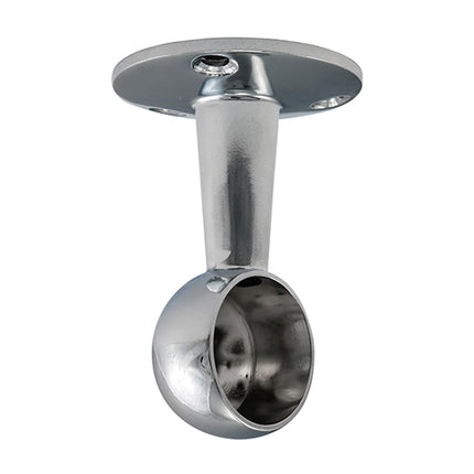 End Bracket - For Round Tube - Polished Chrome