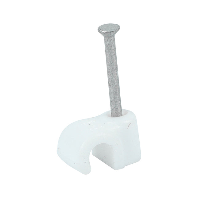 TIMCO Round Cable Clips White HDPE Hardened Nails