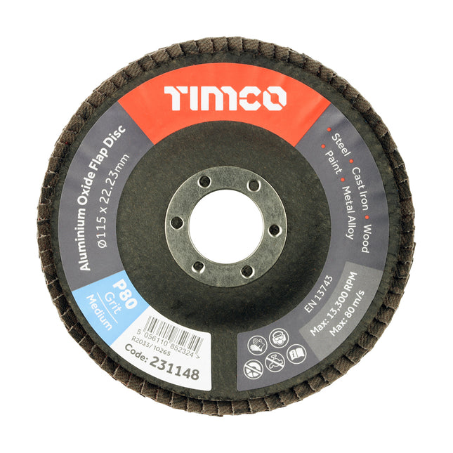 Set of Flap Discs - Aluminium Oxide - Type 29 Conical - 80 Grit
