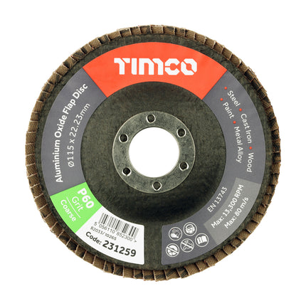 Set of Flap Discs - Aluminium Oxide - Type 29 Conical - 60 Grit