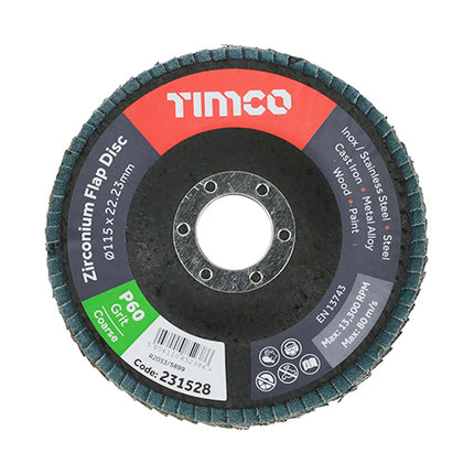 Set of Flap Discs - Zirconium - Type 29 Conical - P60 Grit