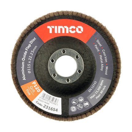 Set of Flap Discs - Aluminium Oxide - Type 29 Conical - 120 Grit