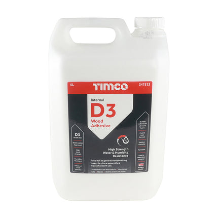 Timco Internal D3 Wood Adhesive White, Iron