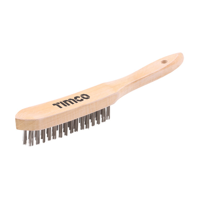 Wooden Handle Scratch Brush - Steel