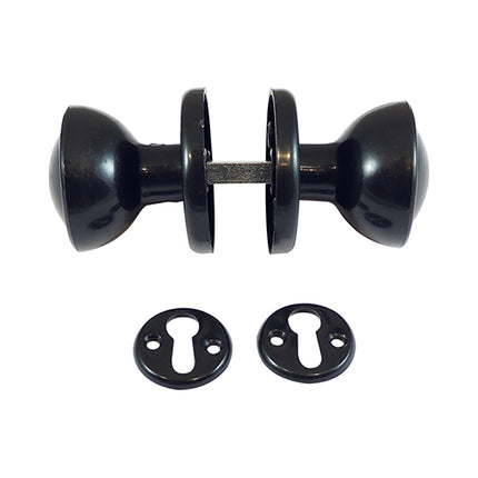 Timco Plastic Rim / Mortice Knob Set, Black