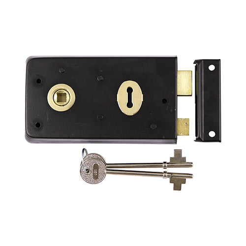 Timco Rim Sash Lock Steel, Black
