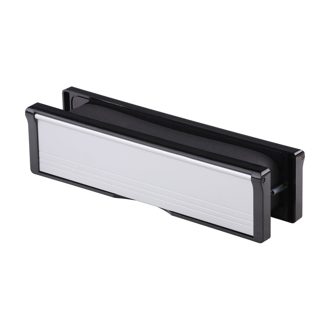 Intumescent Letterbox - Satin Anodised Aluminium - Black Frame