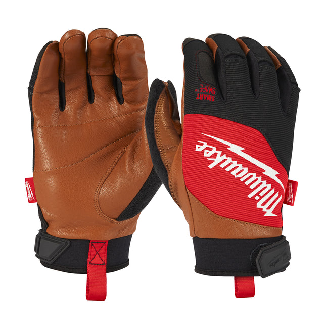 Milwaukee Hybrid Leather Gloves (- 11/XXL - 1pc), Impact Rated