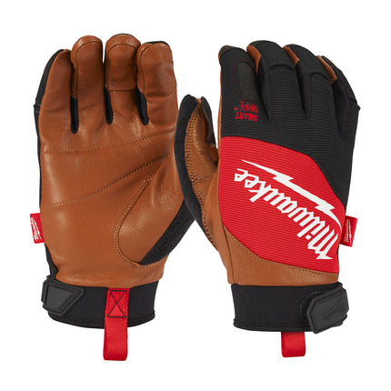 Milwaukee Hybrid Leather Gloves (- 8/M - 1pc), Impact Rated