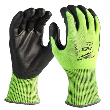 Milwaukee Hi-Vis Cut D Gloves (- 9/L - 1pc), Hang Card
