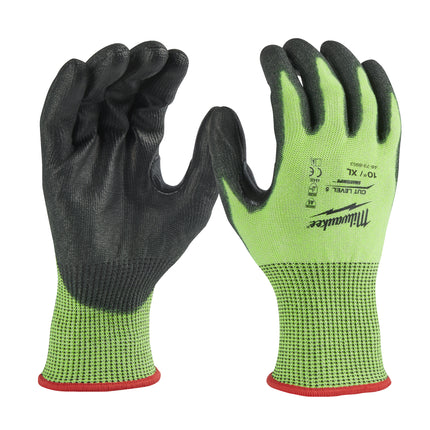 Milwaukee Hi-Vis Cut E Gloves -11/Xxl -1Pc, Hang Card