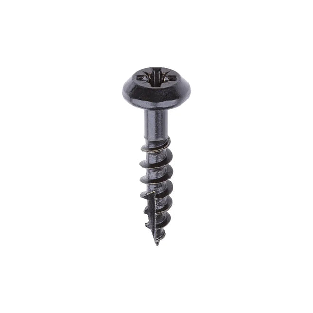 TIMCO Rainwater Screws PZ Low Profile Pan Exterior Black Steel 