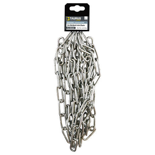 Timco Welded Link Chain, Hot Dipped Galvanised Steel