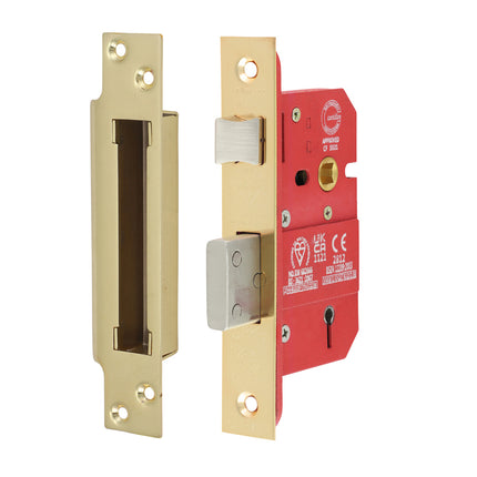 5 Lever British Standard CE Sashlock - Electro Brass