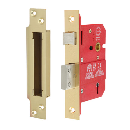 Timco 5 Lever British Standard Ce Sashlock, Electro Brass