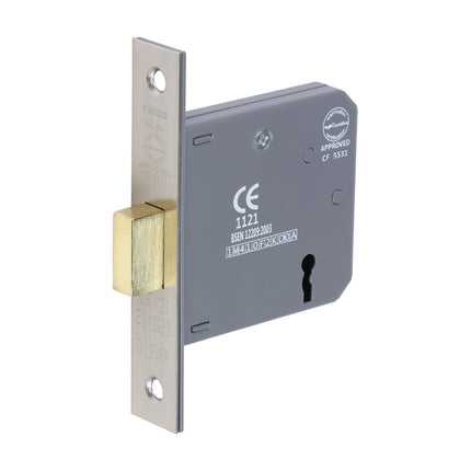 Timco 3 Lever Deadlock, Satin Nickel
