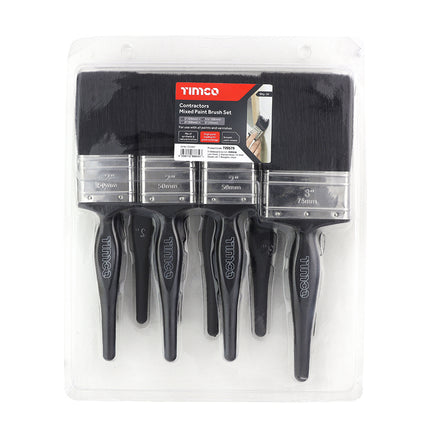 Timco Contractors Mixed Paint Brush Set Natural