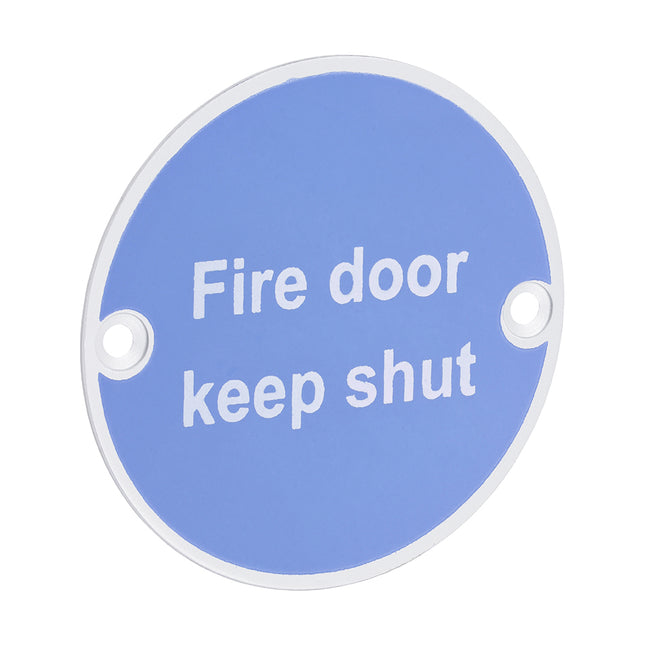 Timco Fire Door Keep Shut Sign, Satin Anodised Aluminium