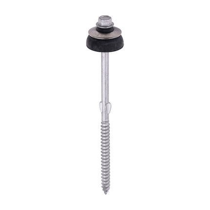 Metal Construction Fibre Cement Board to Timber Screws - Hex - BAZ Washer - Slash Point - Exterior - Silver Organic