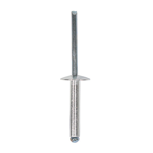 Timco Rivets, Flange Head, Aluminium Clear, Zinc
