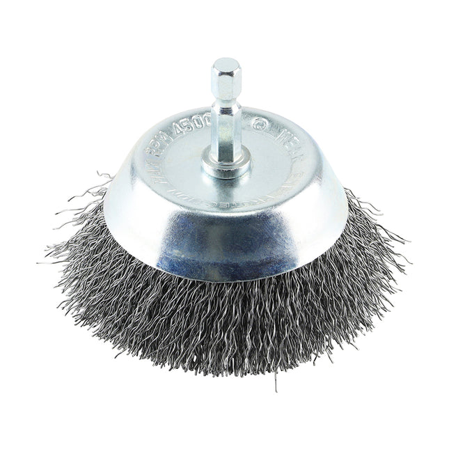 Timco Drill Cup Brush, Crimped Steel Wire