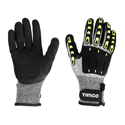 Timco Impact Cut Glove Glass, Black, Grey, Sand