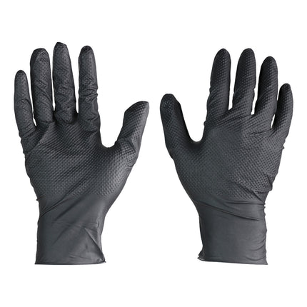 Timco Diamond Textured Disposable Nitrile Gloves Black
