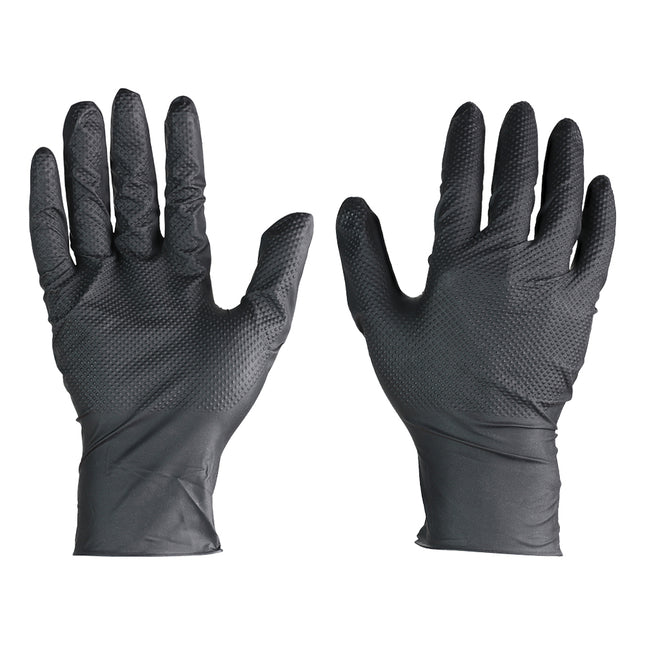 Timco Diamond Textured Disposable Nitrile Gloves Black