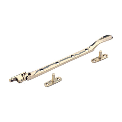 Timco Victorian Pattern Casement Stay, Polished Brass Lime
