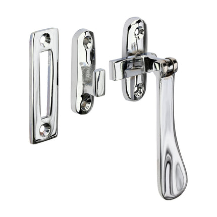Timco Hook & Mortice Plate Casement Fastener Polished Chrome, Brass, Lime