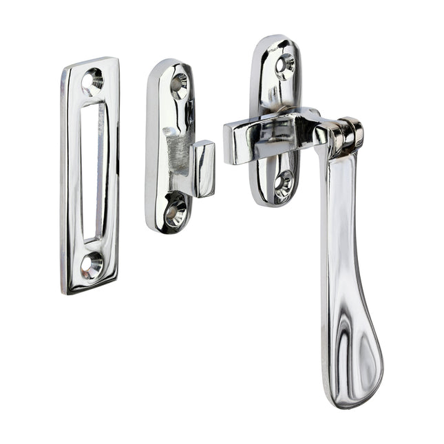 Timco Hook & Mortice Plate Casement Fastener Polished Chrome, Brass, Lime