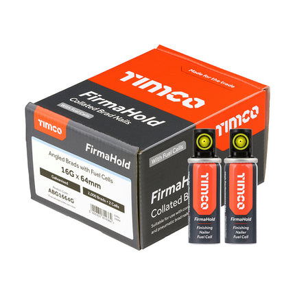 Timco Firmahold Collated Brad Nails & Fuel Cells Galvanised Steel