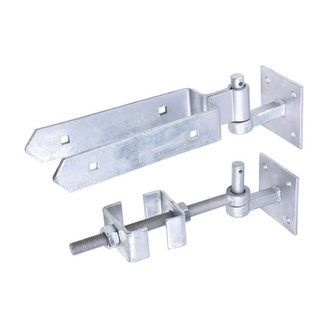 Adjustable Hinge Set With Hook On Plate - Hot Dipped Galvanised