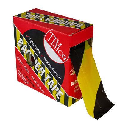Timco Barrier Tape, Yellow & Black