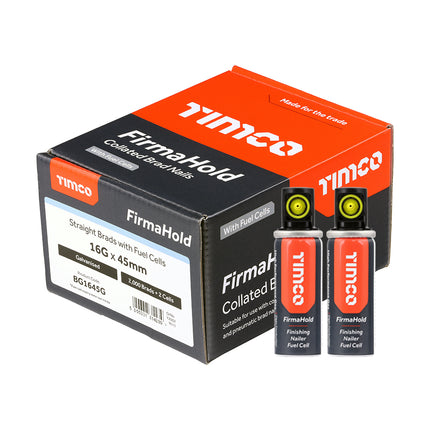 Timco Firmahold Collated Brad Nails & Fuel Cells Galvanised Steel
