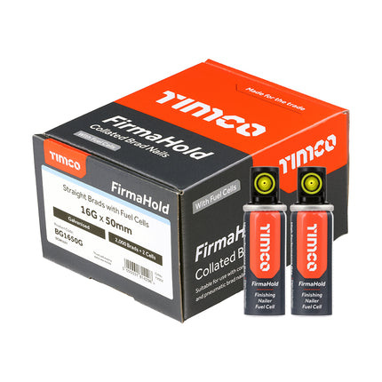 Timco Firmahold Collated Brad Nails & Fuel Cells Galvanised Steel