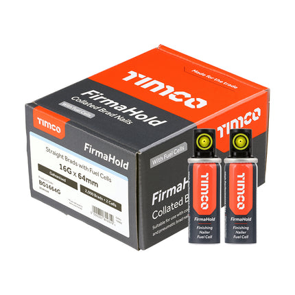Timco Firmahold Collated Brad Nails & Fuel Cells Galvanised Steel
