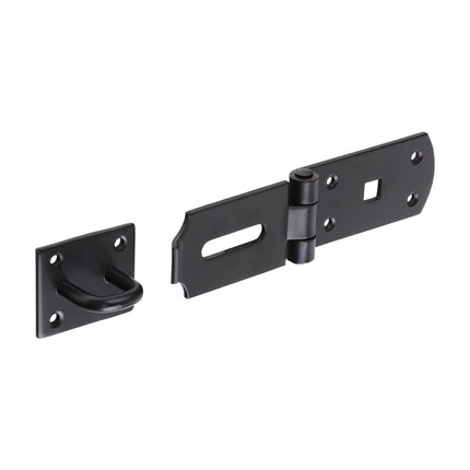 Secure Bolt On Hasp & Staple - Heavy Duty - Black