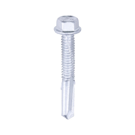 Metal Construction Heavy Section Screws - Hex - Self-Drilling - Bi-Metal - Exterior - Silver Organic