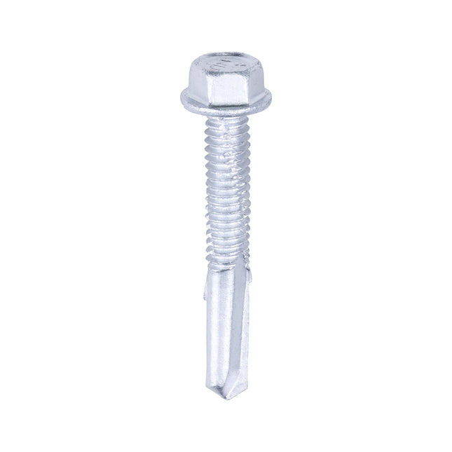 Metal Construction Heavy Section Screws - Hex - Self-Drilling - Bi-Metal - Exterior - Silver Organic