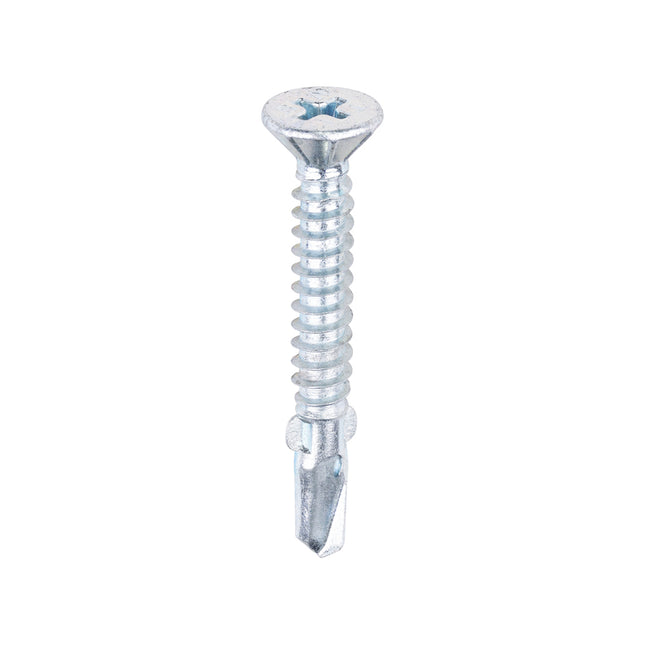 Metal Construction Timber to Light Section Screws - Countersunk - Wing-Tip - Self-Drilling - Bi-Metal - Exterior - Silver Organic