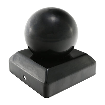 Timco Ball Fence Post Cap, Epoxy Black Steel