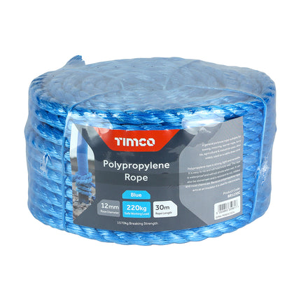 Timco Polypropylene Rope, Blue, Coil