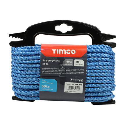 Timco Polypropylene Rope, Blue, Winder